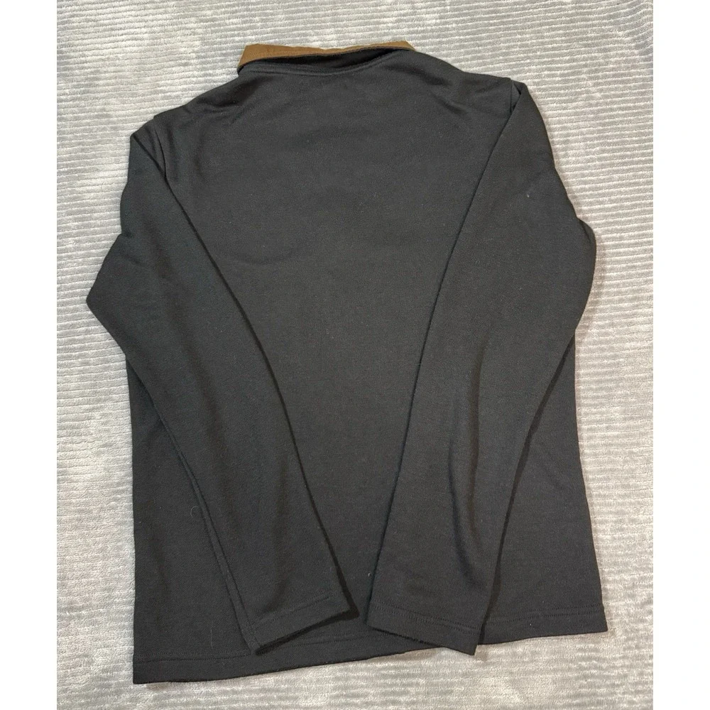 Banana‎ Republic 1/4 Zip Pullover Size M Black And Brown Collar